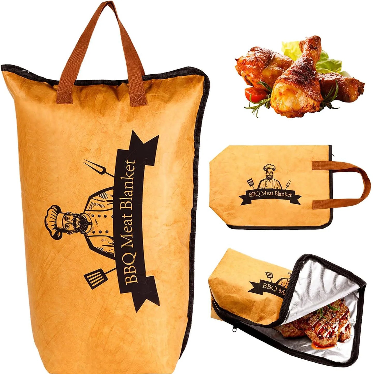 Reusable Pellet Smoker Meat Insulated Resting Bag with Wide Mouth for Brisket/Beef,BBQ Blanket for Resting Meat BBQ Accessories