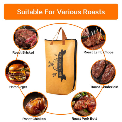 Reusable Pellet Smoker Meat Insulated Resting Bag with Wide Mouth for Brisket/Beef,BBQ Blanket for Resting Meat BBQ Accessories